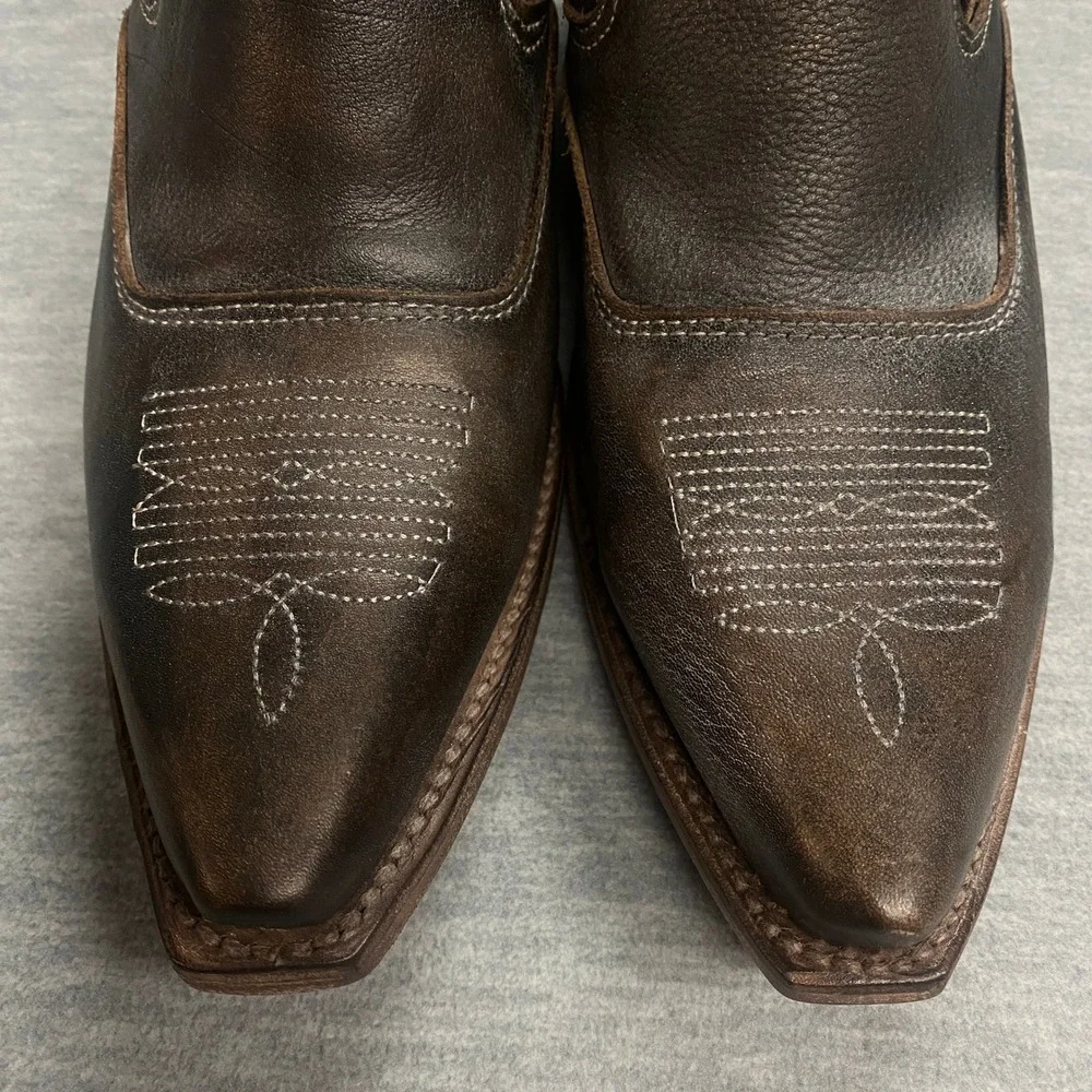 Freebird Wyoming Women's 9 Western Ankle Boots Brown Leather Cowgirl Western - Picture 10 of 16